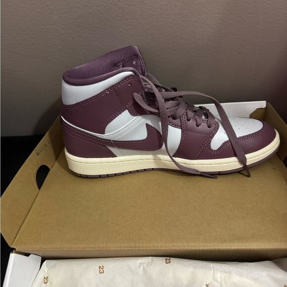 Jordan 1 Mid Pure Platinum Sneakers - Picture 2 of 7